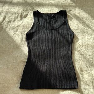 Black Ribbed Tank Top